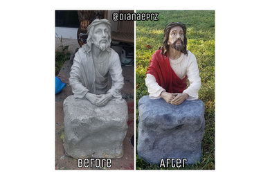 Jesus Statue (Before and After)