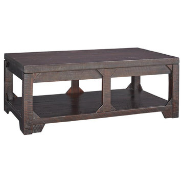 Rogness Casual Rustic Brown Lift Top Cocktail Table