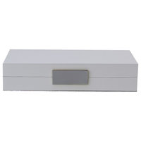 Addison Ross Lacquered Jewelry Box, White/Silver