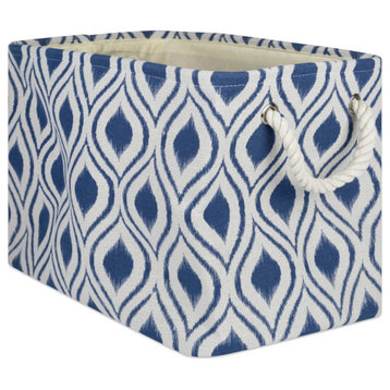 Polyester Bin Ikat French Blue Rectangle Large 17.5"x12"x15"
