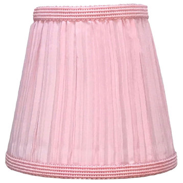 Royal Designs, Inc. Mushroom Pleat Clip On Chandelier Shade 3x5x5 in, Pink, Set
