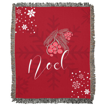 Noel Red Woven Blanket, 50x60