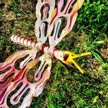 Whimsical garden art sculptures
