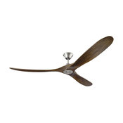Monte Carlo Fan Company Maverick Fan, Black, Brushed Steel, 70"