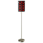Ore International - 66"H Modern Retro Black-Red Floor Lamp - This contemporary and stylish floor lamp will brighten up your room while adding a touch of modern