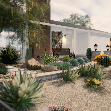 Complete Front & Backyard Landscape Design – 2D & 3D (California)
