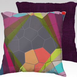 TOROSIETE Throw Pillow Cover - Louisa with Deep Purple Back - Products