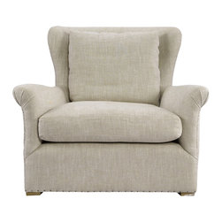 Wingback Linen Upholstered Chair - Armchairs And Accent Chairs