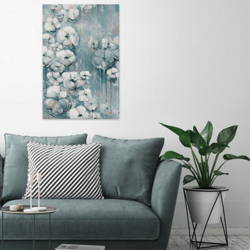 "Blossoms in Rain" Painting Print on Wrapped Canvas