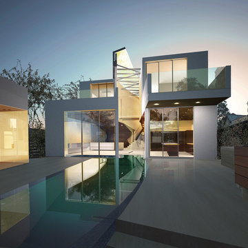 Hollywood Blvd - Glass Tile Swimming Pool Perimeter Overflow