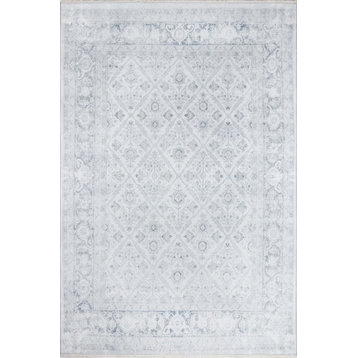 Momeni Chandler Cotton Polyester Traditional Grey Rug 5'6" X 8'6"
