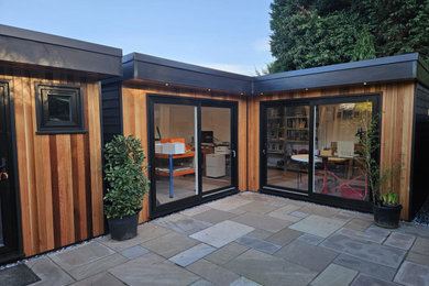 Inspiration for a contemporary garden shed and building in Surrey.