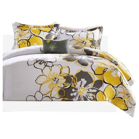 Mi Zone Peach Skin Printed Comforter 3Pcs Set, Full/Queen