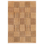 Bareens Designer Rugs - Bohemian Gabbeh Marybell Tan/Brown Wool Rug - 7'8'' x 9'8'' - With strict standards of craftsmanship and quality of materials used this modern inspired hand knotted Gabbeh rug is a unique piece of world art. A fashionable handmade rug crafted by skilled artisans with trendy and elegant design with sophisticated modern color pallet creates a compelling focal point in any living area. Hand-knotted Gabbeh rugs are the simplest of all oriental handmade rugs, featuring small animal and human figures on an empty field. They are also designed with colorful geometric shapes which makes them unique and versatile. A hand-knotted Gabbeh rug is referred to as a modern contemporary and geometric piece of art. Intricately hand-knotted with luxurious wool and outstanding quality this rug meshes with classic to contemporary decor seamlessly.