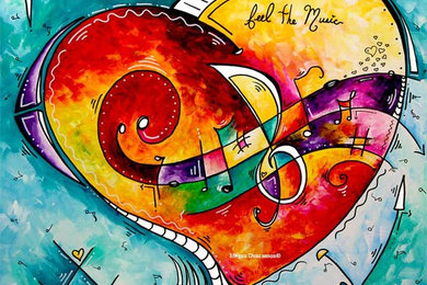 "Feel the Music"© ~ Musical Heart Original Painting from the PoP of Love Collect