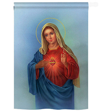 Sacred Heart Mary 2-Sided Vertical Impression House Flag