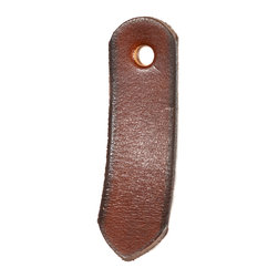 Walnut Studiolo - Leather Tab Pull, The St. Johns, Dark Brown, No Hardware - Cabinet And Drawer Handle Pulls