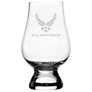 Military Themed Etched All Purpose 12.75oz Libbey Wine Glass 