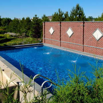 Long Grove, IL Swimming Pool with Raised Wall Water Feature
