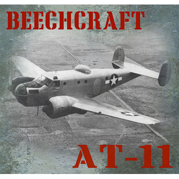 Beechcraft At-11 Vintage Airplane, 18" H X 18" W