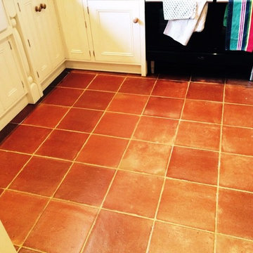 Terracotta Tiled Kitchen Floor Deep Cleaned and Sealed in Henfield