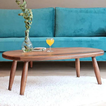 Elise Oval Coffee Table - Solid Walnut Wood