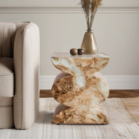 Studio London Trudi Faux Marble Effect Stool and End Table for Modern Home