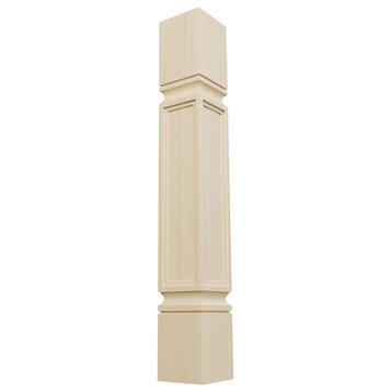 Kent Raised Panel Cabinet Column, 5"W x 5"D x 35 1/2"H, Rubberwood