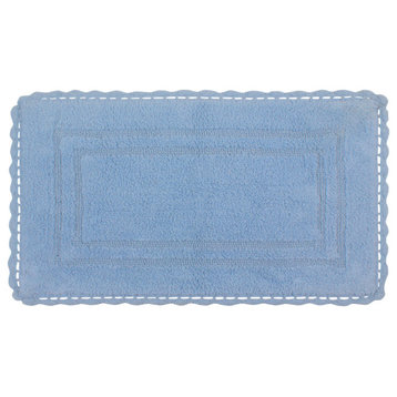 Casual Elegance Reversible Bath Rugs Set, 21x34 Rectangle, Blue