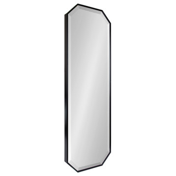 Rhodes Octagon Framed Wall Mirror, Black, 16x48
