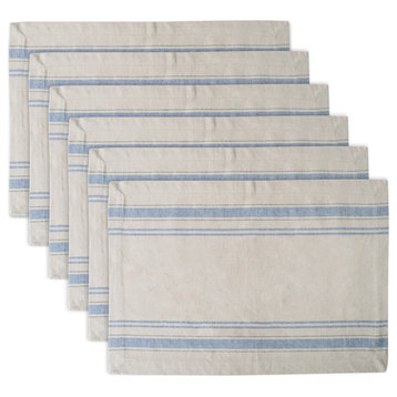 DII Nautical Blue French Stripe Placemat, Set of 6