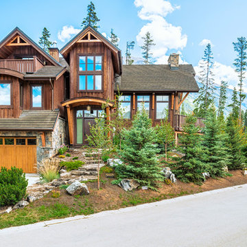 Front Yard Landscaping Including White Spruce & Colorado Spruce