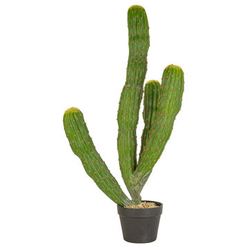 Artificial Multi Trunk Cactus In a Plastic Pot