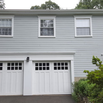 6 1/4" Cedarmill James Hardie Lap in Light Mist, Arctic White Trim