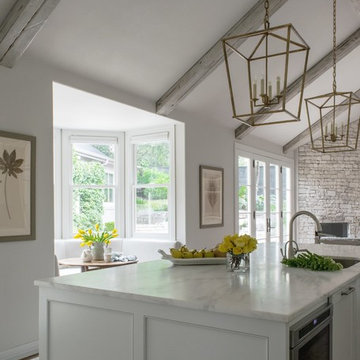 Kitchen with vaulted ceiling