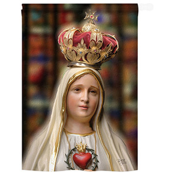 Our Lady Of Fatima 2-Sided Vertical Impression House Flag