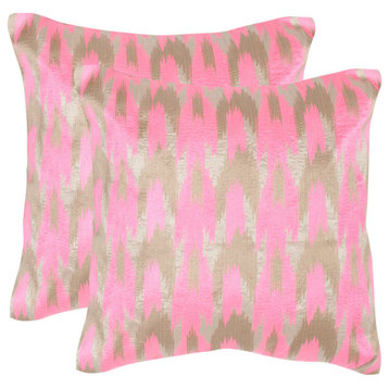 Safavieh Boho Chic Pillows, Set of 2, Neon Petunia, 20"x20"