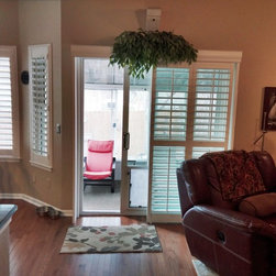 Open Bypass Shutters using Hunter Douglas Palm Beach Shutters - Interior Shutters
