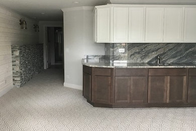 Inspiration for a carpeted basement remodel in Other