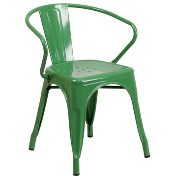 Green Metal Chair With Arms CH-31270-GN-GG
