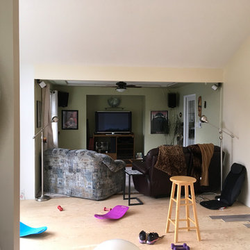 Main Floor Renovation .   Before/after