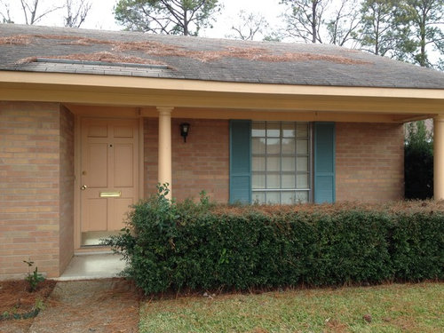 Need Help With Trim Color For This Odd Peach Orange Brick - Exterior Paint Colors For Peach Brick