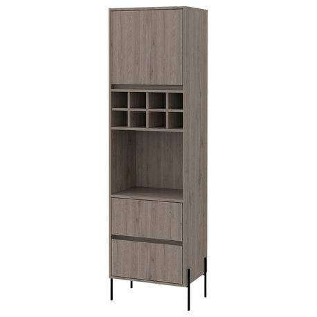 Talmage High Bar Cabinet, Aged Oak