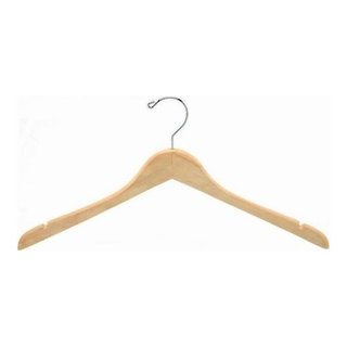 Contoured Deluxe Wooden Coat Hanger (Natural/Chrome)  Product & Reviews -  Only Hangers – Only Hangers Inc.