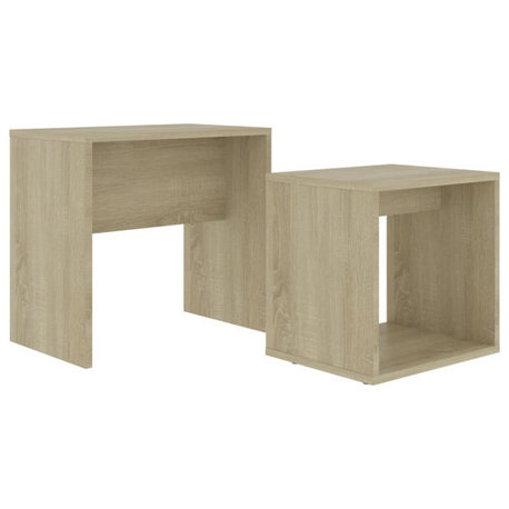 vidaXL Coffee Table Set Nesting Table End Table Sonoma Oak Engineered Wood