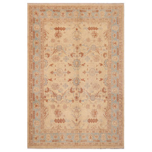 Traditional Floral Light Blue Oushak Oriental Hand-Tufted 5'x8' Wool Area Rug 