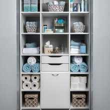 glass doors, drawers beneath (wall unit)