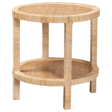 Ruby Mahognay & Rattan Collection, End Table