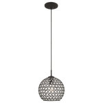 Livex Lighting - Livex Lighting Black 1-Light Mini Pendant - Cassandra features a dazzling array of glass K9 crystal suspended within a modern frame. Light artfully reflects and refracts through these elements to provide a dramatic focal point to any room.