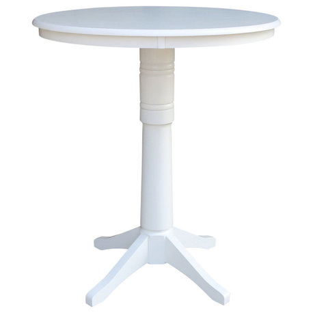 36" Round Top Pedestal Table - 40.9"H, White